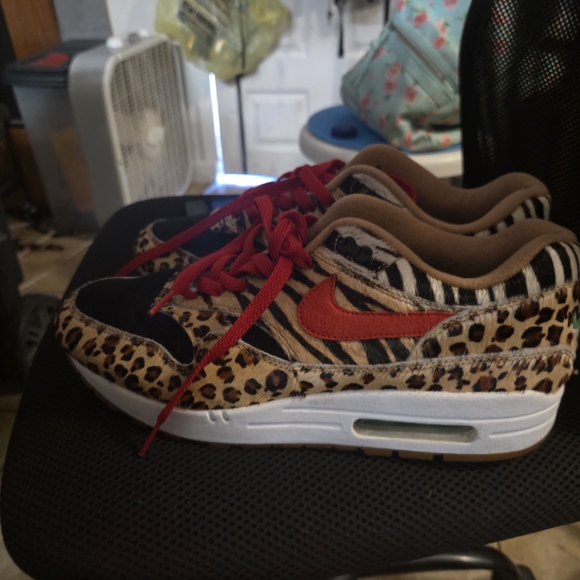 Nike Animal Print Sneakers with Red Accents